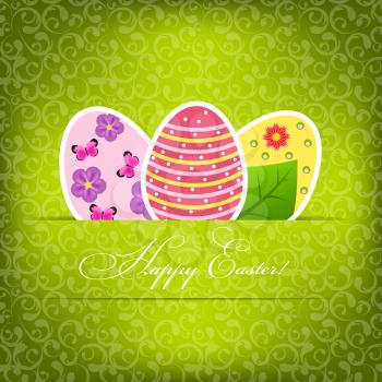 Vector  Paper card with  easter eggs. EPS10