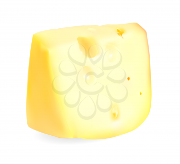 Realistic Cheese Isolated on White Vector Illustration EPS10