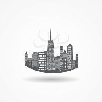 City Icon. Isolated on White. Vector Illustration EPS10