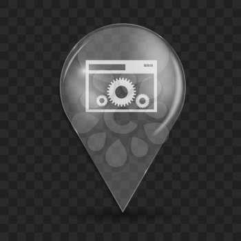 Setting Glossy Icon. Isolated on Gray Background. Vector Illustration. EPS10