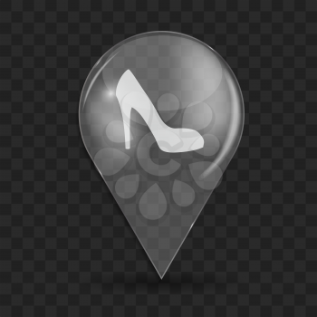 Shoes Glossy Icon on Gray Background. Vector Illustration. EPS10