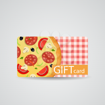 Abstract Beautiful Pizza Gift Card Design, Vector Illustration. PS10