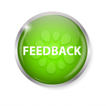 Realistic Glossy Feedback Computer Icon  Button Vector Illustration EPS10