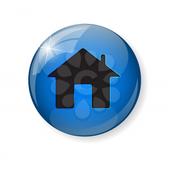 Home Glossy Icon. Isolated on White. Vector Illustration EPS10