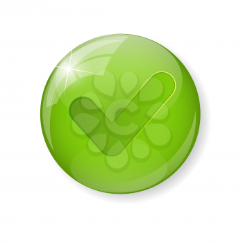 Green Check Mark Icon Button Vector Illustration EPS10