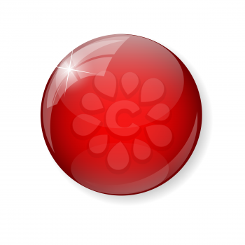 Red Button on White Background. Vector Illustration EPS10
