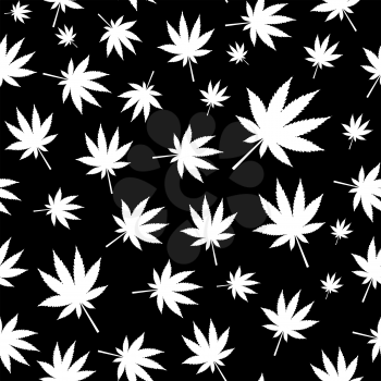 Abstract Cannabis Seamless Pattern Background Vector Illustration EPS10