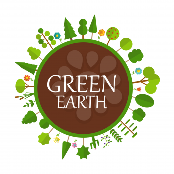 Green Earth Concept Natural Vector Illustration EPS10