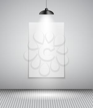 Background with Lighting Lamp and Frame. Empty Space for Your Text or Object. EPS10