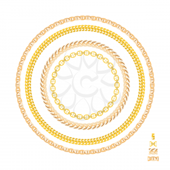 Gold Chain Jewelry. Vector Illustration. EPS10