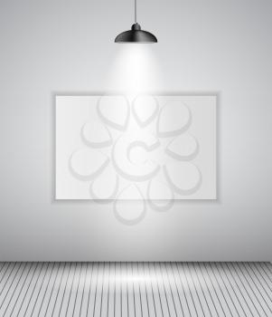 Background with Lighting Lamp and Frame. Empty Space for Your Text or Object. EPS10