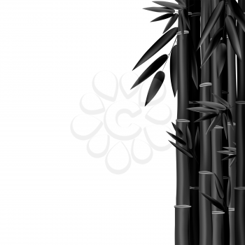 Stems and Bamboo Leaves Background. Vector Illustration. EPS10