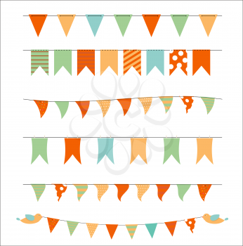 Colored Party Flags Set Vector Illustration. EPS10