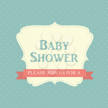 Blue Baby Shower Invitation Vector Illustration EPS10