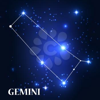Symbol: Gemini Zodiac Sign. Vector Illustration. EPS10
