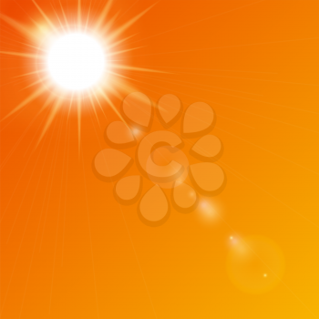 Natural Sunny on Orange Background Vector Illustration EPS10