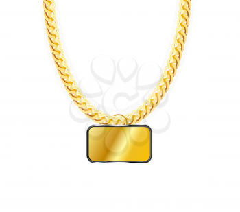 Gold Chain Jewelry Whith Gold Pendants. Vector Illustration. EPS10