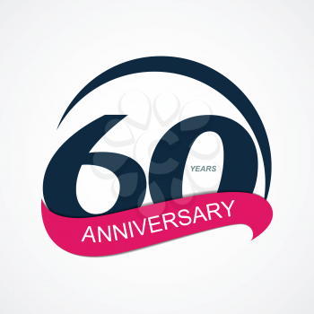 Template Logo 60 Anniversary Vector Illustration EPS10