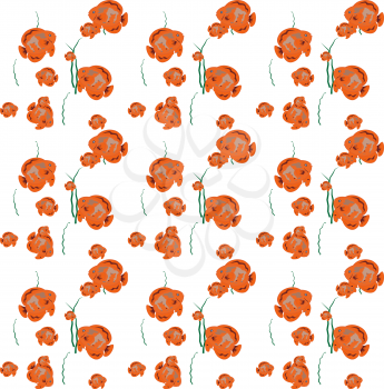 Orange Fish Seamless Pattern. Vector Illustration. EPS10