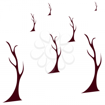 Autumn Tree Isolated on White. Vector Illustration. EPS10