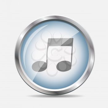 Music Glossy Icon Isolated Vector Illustration. EPS10