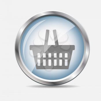 Shopping Glossy Icon Isolated Vector Illustration. EPS10