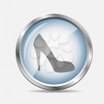 Shoes Glossy Icon Isolated Vector Illustration. EPS10