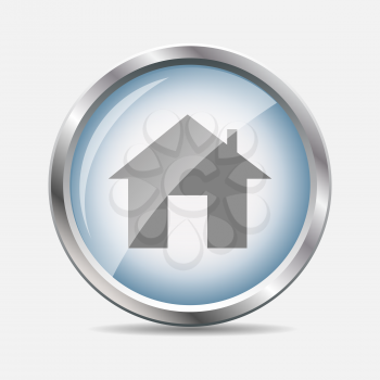 Home Glossy Icon Isolated Vector Illustration. EPS10