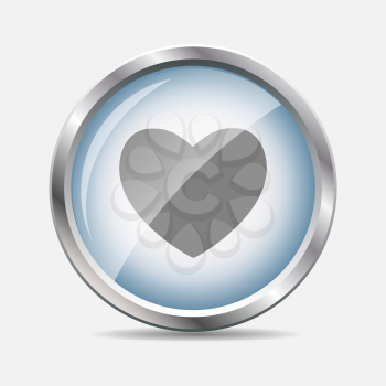 Heart Glossy Icon Isolated Vector Illustration EPS10