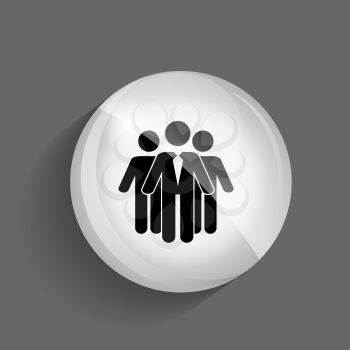 Social Network  Glossy Icon Vector Illustration on Gray Background. EPS10.