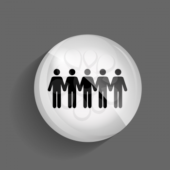 Social Network Glossy Icon Vector Illustration on Gray Background. EPS10.