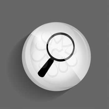 Search  Glossy Icon Vector Illustration on Gray Background. EPS10