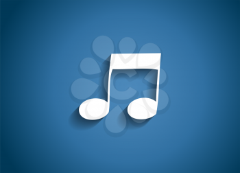 Music Glossy Icon Vector Illustration on Blue Background. EPS10