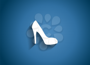 Shoes Glossy Icon Vector Illustration on Blue Background. EPS10