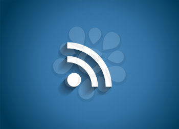 Wi-Fi Glossy Icon Vector Illustration on Blue Background. EPS10