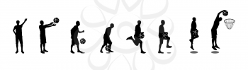 Set of Basketball Players Vector Illustration. EPS10