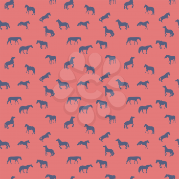 Horse Runs, Hops, Gallops Isolated. Seamless Pattern