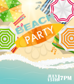 Beach Summer Party Poster Vector Illustration EPS10