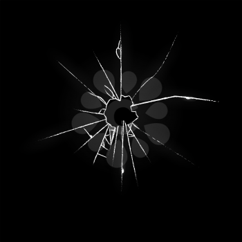 Broken Glass on Black Background. Vector Illustration. EPS10