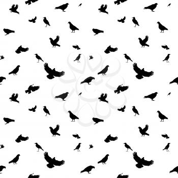 Birds Flying in Air. Seamless Pattern. Vector Illustration. EPS10
