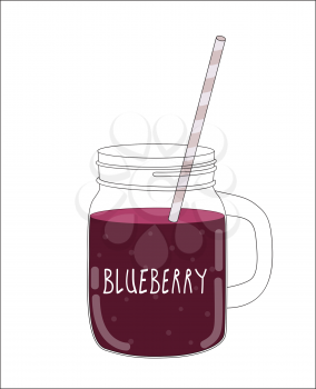 Fresh Blueberry Smoothie. Healthy Food. Vector Illustration EPS10