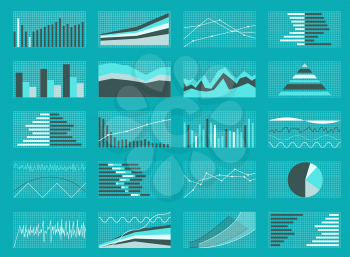 Set of Graphs and Charts. Data and Statistic, Informative Infographics. Vector Illustration. EPS10