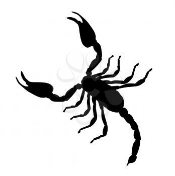 Black Large Scorpion Silhouette Vector Illustration EPS10