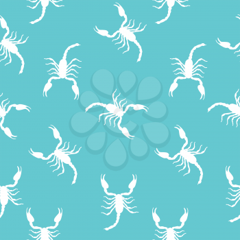 Large Scorpion Silhouette Seamless Pattern Background Vector Illustration EPS10