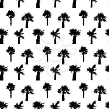 Palm Tree Seamless Pattern Vector Illustration. EPS10