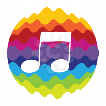 Music Rainbow Color Icon for Mobile Applications and Web Vector Illustration EPS10