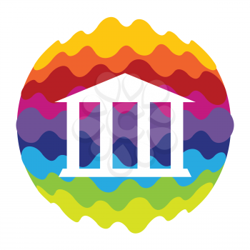 Bank Rainbow Color Icon for Mobile Applications and Web EPS10