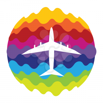 Airplane Rainbow Color Icon for Mobile Applications and Web EPS10