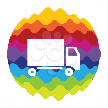 Delivery Rainbow Color Icon for Mobile Applications and Web EPS10