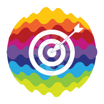 Target Rainbow Color Icon for Mobile Applications and Web EPS10
